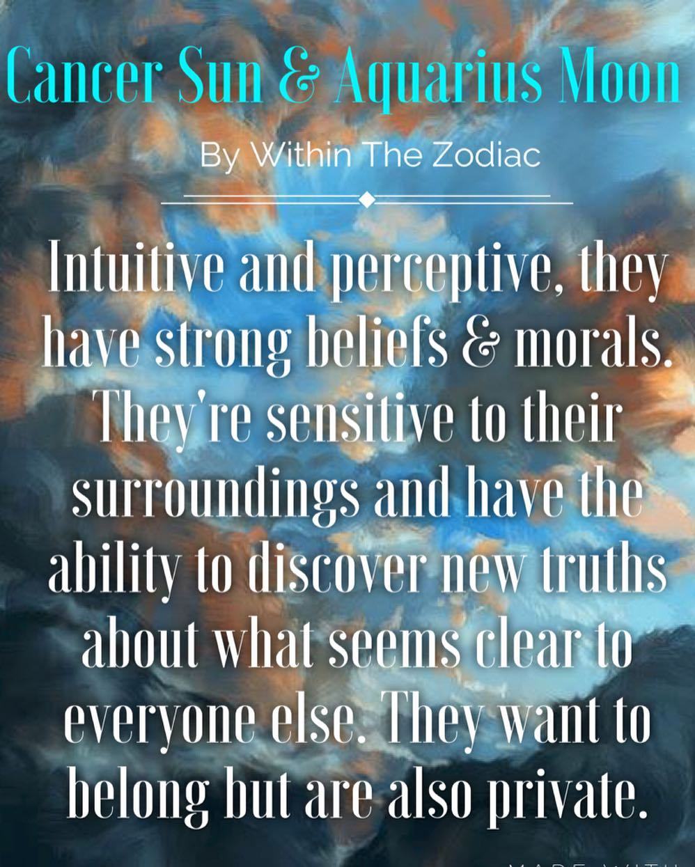 The Unique Personality Traits of Cancer Sun and Aquarius Moon