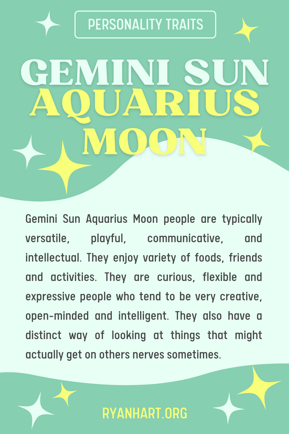 The Gemini Sun Aquarius Moon Personality： Independent, Idealistic, and Engaging