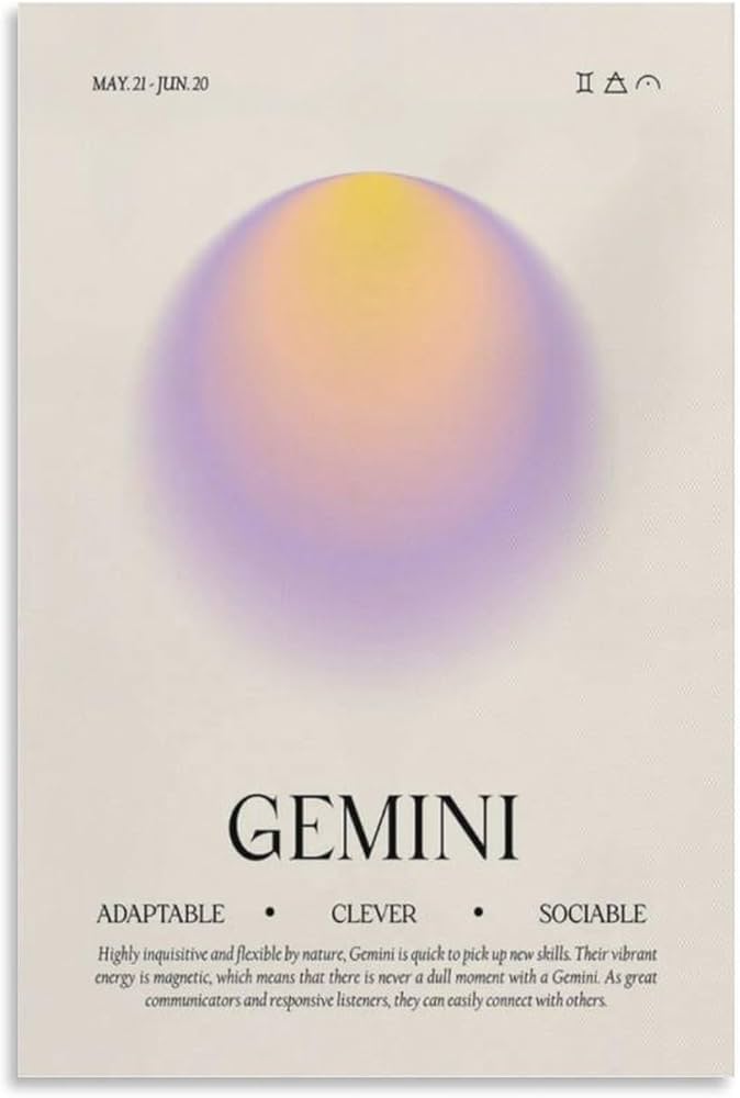 Gemini Zodiac Wall Art: Elegant Astrology Posters for Modern Spaces