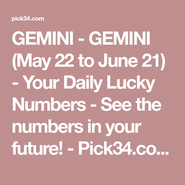 Gemini Lucky Pick 3 Numbers for Today – Your Winning Horoscope Numbers