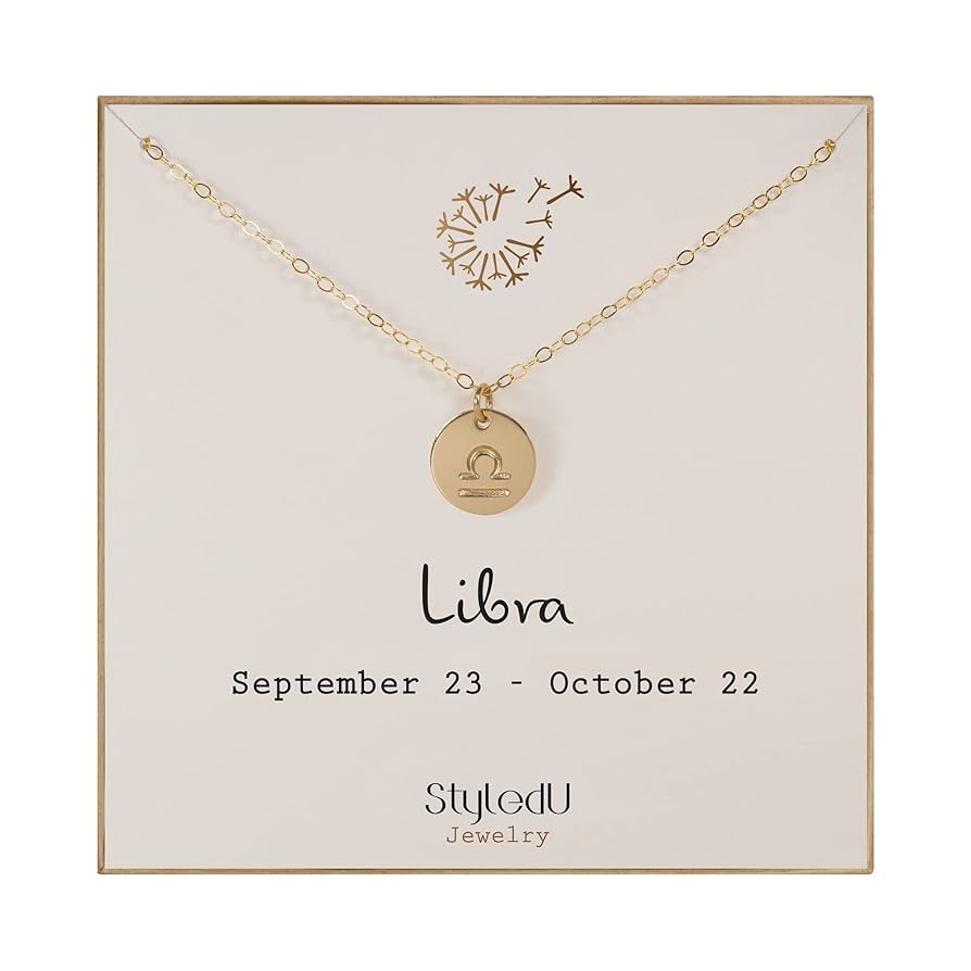 Personalized Libra Pendant: October Birthday Gift