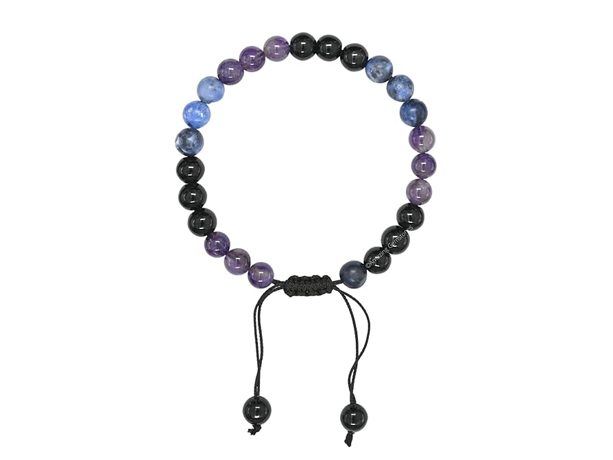 Adjustable Sagittarius Zodiac Bracelet - Sodalite, Amethyst, and Obsidian Birthstone Jewelry