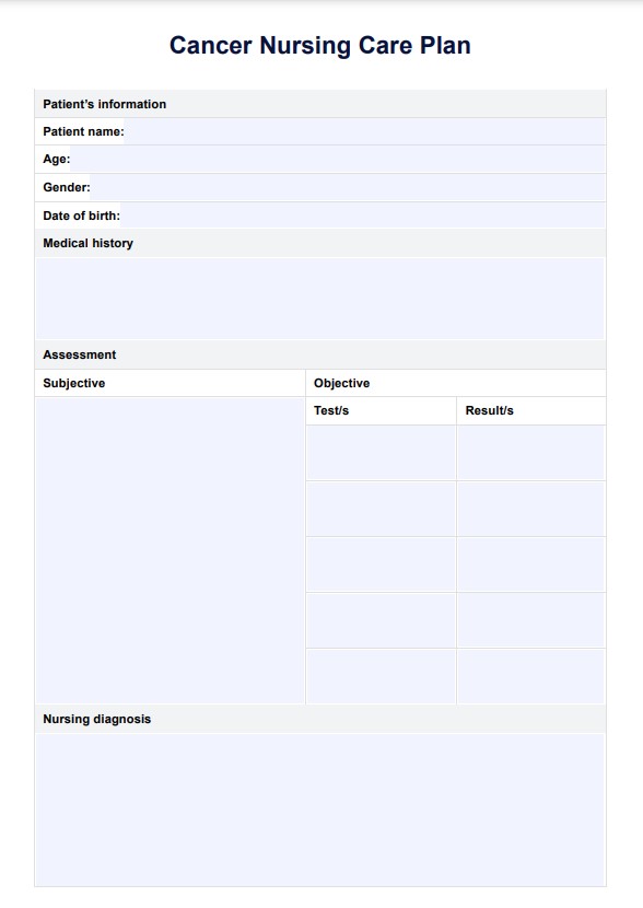 cancer caregiving template pdf