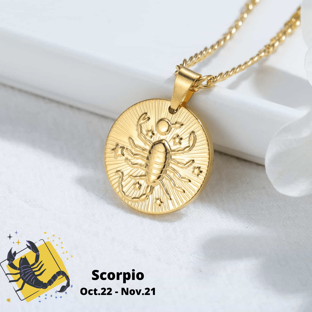 Buy Scorpio Pendant in Gold – Stunning 18K Gold Plated Zodiac Jewelry