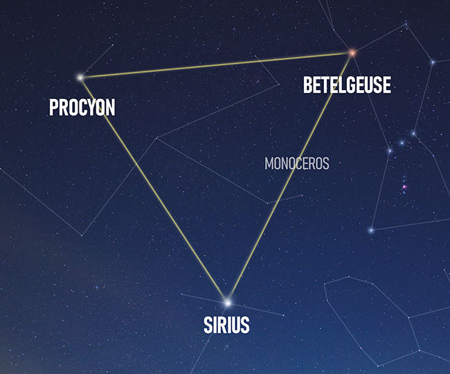 winter triangle constellation