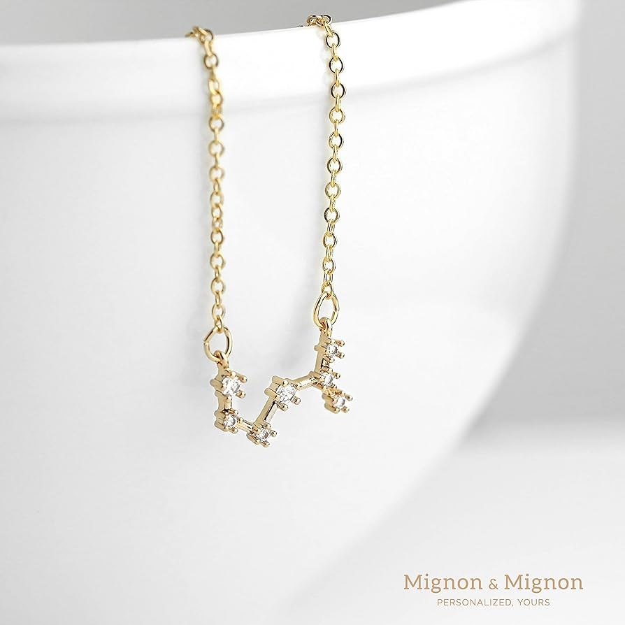 Gold Scorpio Constellation Necklace - Unique Zodiac Jewelry Gift for Scorpio