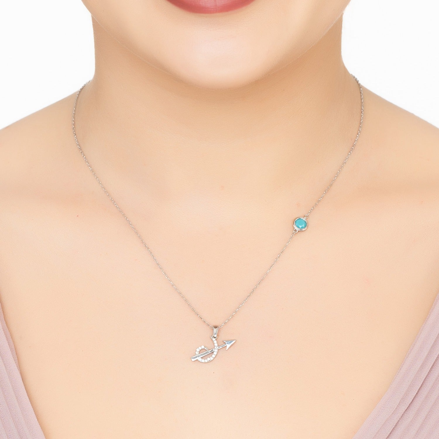 Unique Sagittarius Birthstone Necklace in Turquoise: Symbol of Protection & Luck