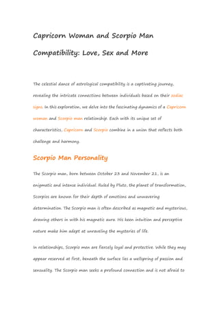 Love Match? Scorpio Man and Capricorn Woman Relationship Insights